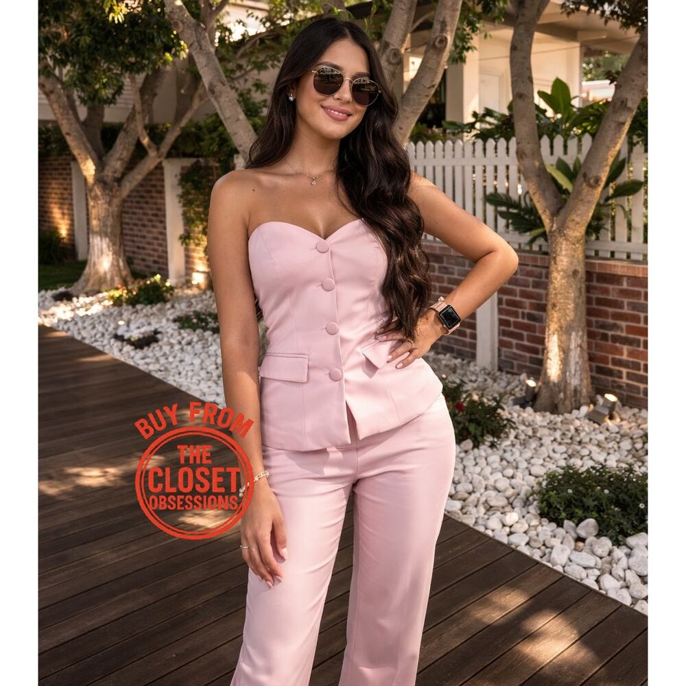 ZARA Pink Strapless Corset Top NWT - Picture 6 of 16